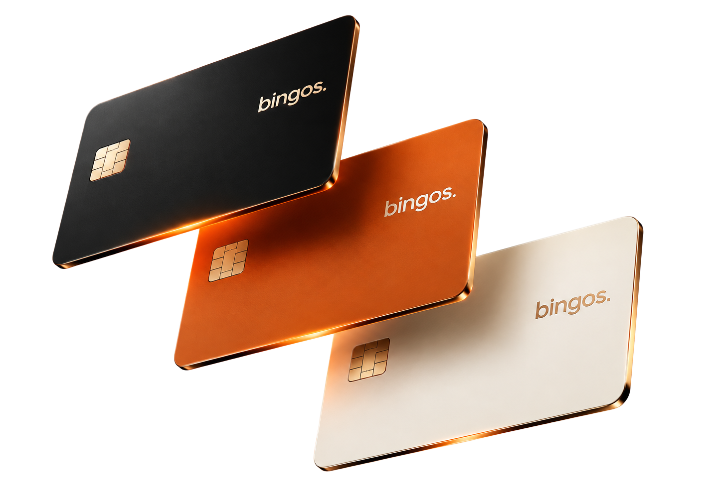 Cartes BingOS en noir, orange et ivoire